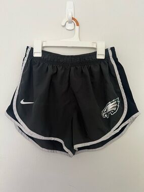 NFL Women's Black Philadelphia Eagles Athletic Shorts with White Trim